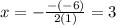 x=-\frac{-(-6)}{2(1)}=3
