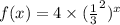 f(x)=4\times (\frac{1}{3}^2)^{x}