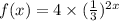 f(x)=4\times (\frac{1}{3})^{2x}