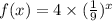 f(x)=4\times (\frac{1}{9})^{x}