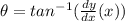 \theta=tan^{-1} (\frac{dy}{dx}(x))