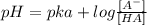 pH=pka+log\frac{[A^{-} ]}{[HA]}