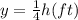 y=\frac{1}{4} h (ft)