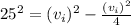 25^{2} =(v_{i} )^{2} -\frac{(v_{i})^{2}  }{4}