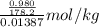 \frac{\frac{0.980}{178.2}}{0.01387}mol/kg