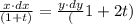 \frac{x\cdot dx}{(1+t)}=\frac{y\cdot dy}(1+2t)