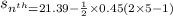 s_{n^{th}=21.39-\frac{1}{2}\times 0.45\left ( 2\times 5-1 \right )}