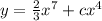 y=\frac{2}{3}x^7+cx^4