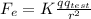 F_e = K\frac{qq_{test}}{r^2}
