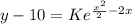 y - 10 = Ke^{\frac{x^{2}}{2} - 2x}