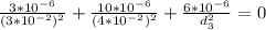 \frac{3*10^{-6} }{(3*10^{-2})^{2} } +\frac{10*10^{-6} }{(4*10^{-2})^{2} } +\frac{6*10^{-6} }{d_{3} ^{2} } =0