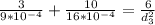 \frac{3}{9*10^{-4} } +\frac{10}{16*10^{-4} } =\frac{6}{d_{3}^{2}  }