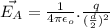\vec{E_{A}} = \frac{1}{4\pi\epsilon_{o}}.\frac{q}{(\frac{d}{2})^{2}}
