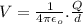 V = \frac{1}{4\pi\epsilon_{o}}.\frac{Q}{d}