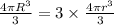 \frac{4\pi R^3}{3}=3\times \frac{4\pi r^3}{3}