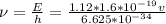 \nu = \frac{E}{h} = \frac{1.12*1.6*10^{-19} v}{6.625*10^{-34}}