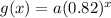 g(x) = a(0.82)^x