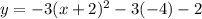 y=-3(x+2)^2-3(-4)-2