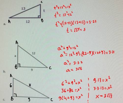 Find the value of each variable for the right triangles. make sure all answers are in reduced radica