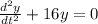 \frac{d^{2}y}{dt^{2}} + 16y = 0