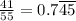 \frac{41}{55}=0.7\overline{45}