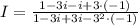I=\frac{1-3i-i+3\cdot (-1)}{1-3i+3i-3^2\cdot (-1)}
