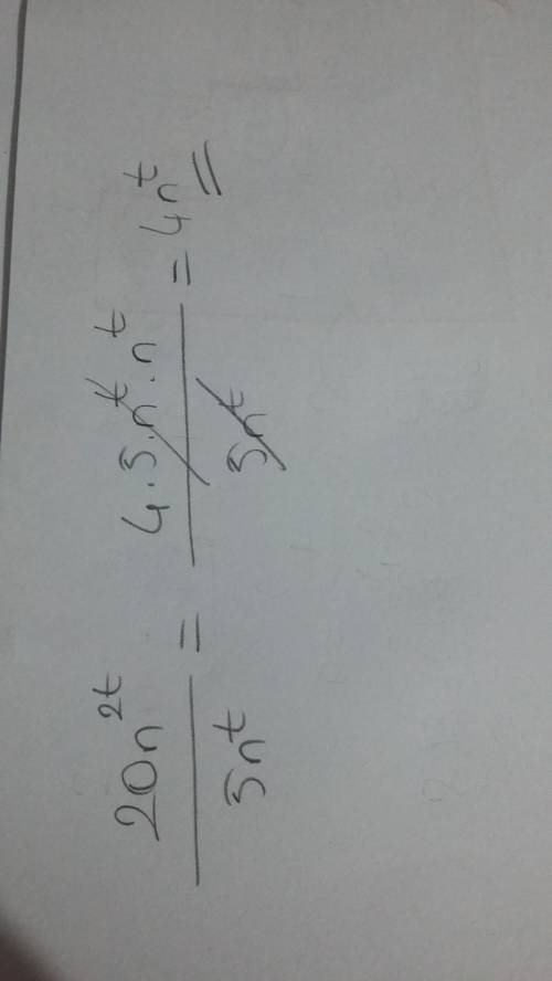 20n^2t / 5n^t what is the answer?  and y?