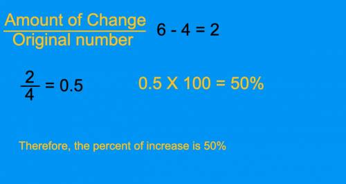 If a value increases from 4 to 6 what is the percent of increase