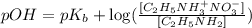 pOH=pK_b+\log(\frac{[C_2H_5NH_3^+NO_3^-]}{[C_2H_5NH_2]})