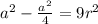 a^2-\frac{a^2}{4}=9r^2