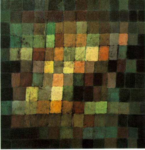 The varying color tones in ancient sound by paul klee were intended to be associated with