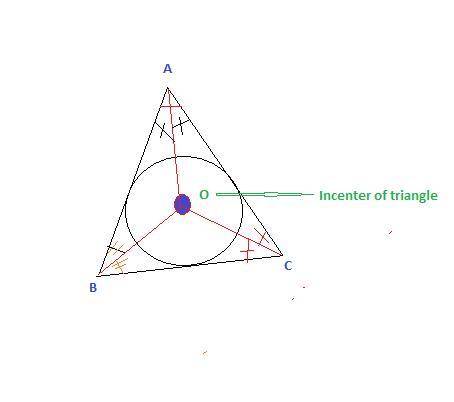 Which of the following is a characteristic of an incenter of a triangle