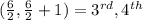 (\frac{6}{2},\frac{6}{2}+1)=3^{rd},4^{th}