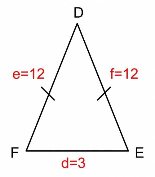 Δdef is an isosceles triangle with base angles e and f. what is the angle measure of the smallest an