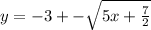 y=-3+-\sqrt{5x+\frac{7}{2}}