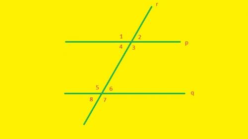 Two horizontal lines are cut by a transversal. what is the least number of angle measures you need t