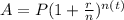 A=P(1+\frac{r}{n})^{n(t)}