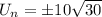 U_n=\pm10\sqrt{30}