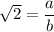 \sqrt{2}=\dfrac{a}{b}