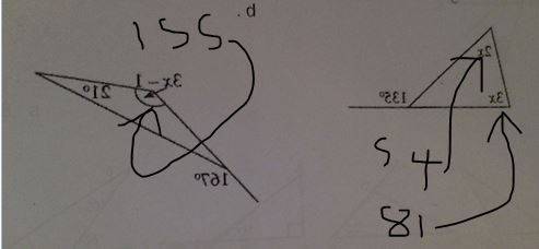 How do i solve exterior angles on triangles (picture)