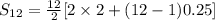 S_{12} = \frac{12}{2}[2\times 2+(12-1)0.25]
