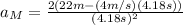 a_{M}=\frac{2(22m-(4 m/s)(4.18 s))}{(4.18 s)^{2}}