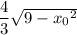 \dfrac43\sqrt{9-{x_0}^2}