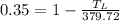 0.35=1-\frac{T_L}{379.72}