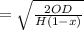 =\sqrt{\frac{2OD}{H(1-x)} }