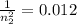 \frac{1}{n_{2}^{2}}=0.012\\