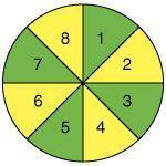 What is the probability of landing on an even number and then on a yellow section?  (a)3/4 (b)5/8 (c