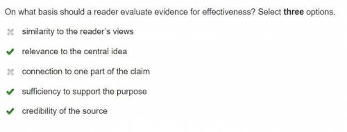 On what basis should a reader evaluate evidence for effectiveness?  select three options. similarity