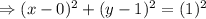 \Rightarrow (x-0)^2+(y-1)^2=(1)^2