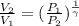 \frac{V_{2}}{V_{1}} = (\frac{P_{1}}{P_{2}})^{\frac{1}{\gamma}}
